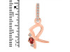Garnet & White Topaz Alphabet R Pendant GAR-RDA-44.