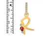 Garnet & White Topaz Alphabet R Pendant GAR-RDA-44.
