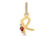 Garnet & White Topaz Alphabet R Pendant GAR-RDA-44.