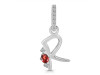 Garnet & White Topaz Alphabet R Pendant GAR-RDA-44.