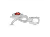 Garnet & White Topaz Alphabet R Pendant GAR-RDA-44.