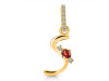 Garnet & White Topaz Alphabet S Pendant GAR-RDA-45.