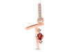 Garnet & White Topaz Alphabet T Pendant GAR-RDA-46.