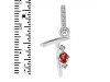 Garnet & White Topaz Alphabet T Pendant GAR-RDA-46.
