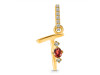 Garnet & White Topaz Alphabet T Pendant GAR-RDA-46.