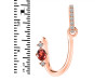Garnet & White Topaz Alphabet U Pendant GAR-RDA-47.