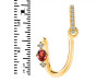 Garnet & White Topaz Alphabet U Pendant GAR-RDA-47.