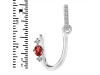 Garnet & White Topaz Alphabet U Pendant GAR-RDA-47.