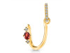 Garnet & White Topaz Alphabet U Pendant GAR-RDA-47.