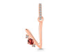 Garnet & White Topaz Alphabet V Pendant GAR-RDA-48.