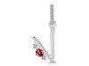 Garnet & White Topaz Alphabet V Pendant GAR-RDA-48.