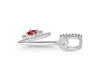 Garnet & White Topaz Alphabet V Pendant GAR-RDA-48.