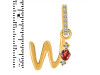 Garnet & White Topaz Alphabet W Pendant GAR-RDA-49.
