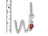Garnet & White Topaz Alphabet W Pendant GAR-RDA-49.