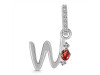 Garnet & White Topaz Alphabet W Pendant GAR-RDA-49.