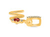 Garnet & White Topaz Alphabet W Pendant GAR-RDA-49.