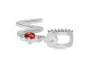 Garnet & White Topaz Alphabet W Pendant GAR-RDA-49.
