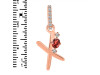 Garnet & White Topaz Alphabet X Pendant GAR-RDA-50.