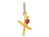 Garnet & White Topaz Alphabet X Pendant GAR-RDA-50.