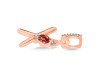 Garnet & White Topaz Alphabet X Pendant GAR-RDA-50.