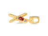 Garnet & White Topaz Alphabet X Pendant GAR-RDA-50.