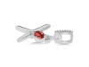 Garnet & White Topaz Alphabet X Pendant GAR-RDA-50.