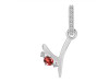 Garnet & White Topaz Alphabet Y Pendant GAR-RDA-51.
