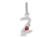 Garnet & White Topaz Alphabet Z Pendant GAR-RDA-52.