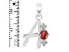 Garnet & White Topaz Alphabet A Pendant GAR-RDA-53.