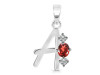 Garnet & White Topaz Alphabet A Pendant GAR-RDA-53.