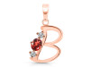 Garnet & White Topaz Alphabet B Pendant GAR-RDA-54.
