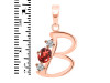Garnet & White Topaz Alphabet B Pendant GAR-RDA-54.