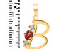 Garnet & White Topaz Alphabet B Pendant GAR-RDA-54.