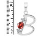 Garnet & White Topaz Alphabet B Pendant GAR-RDA-54.