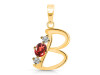 Garnet & White Topaz Alphabet B Pendant GAR-RDA-54.