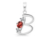 Garnet & White Topaz Alphabet B Pendant GAR-RDA-54.