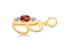 Garnet & White Topaz Alphabet B Pendant GAR-RDA-54.
