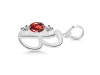 Garnet & White Topaz Alphabet B Pendant GAR-RDA-54.
