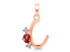 Garnet & White Topaz Alphabet C Pendant GAR-RDA-55.