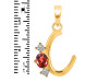 Garnet & White Topaz Alphabet C Pendant GAR-RDA-55.