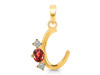 Garnet & White Topaz Alphabet C Pendant GAR-RDA-55.