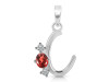 Garnet & White Topaz Alphabet C Pendant GAR-RDA-55.