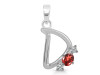 Garnet & White Topaz Alphabet D Pendant GAR-RDA-56.