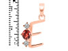 Garnet & White Topaz Alphabet E Pendant GAR-RDA-57.