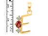 Garnet & White Topaz Alphabet E Pendant GAR-RDA-57.