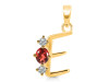 Garnet & White Topaz Alphabet E Pendant GAR-RDA-57.