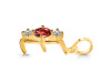 Garnet & White Topaz Alphabet E Pendant GAR-RDA-57.