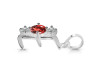 Garnet & White Topaz Alphabet E Pendant GAR-RDA-57.