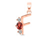 Garnet & White Topaz Alphabet F Pendant GAR-RDA-58.