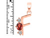 Garnet & White Topaz Alphabet F Pendant GAR-RDA-58.